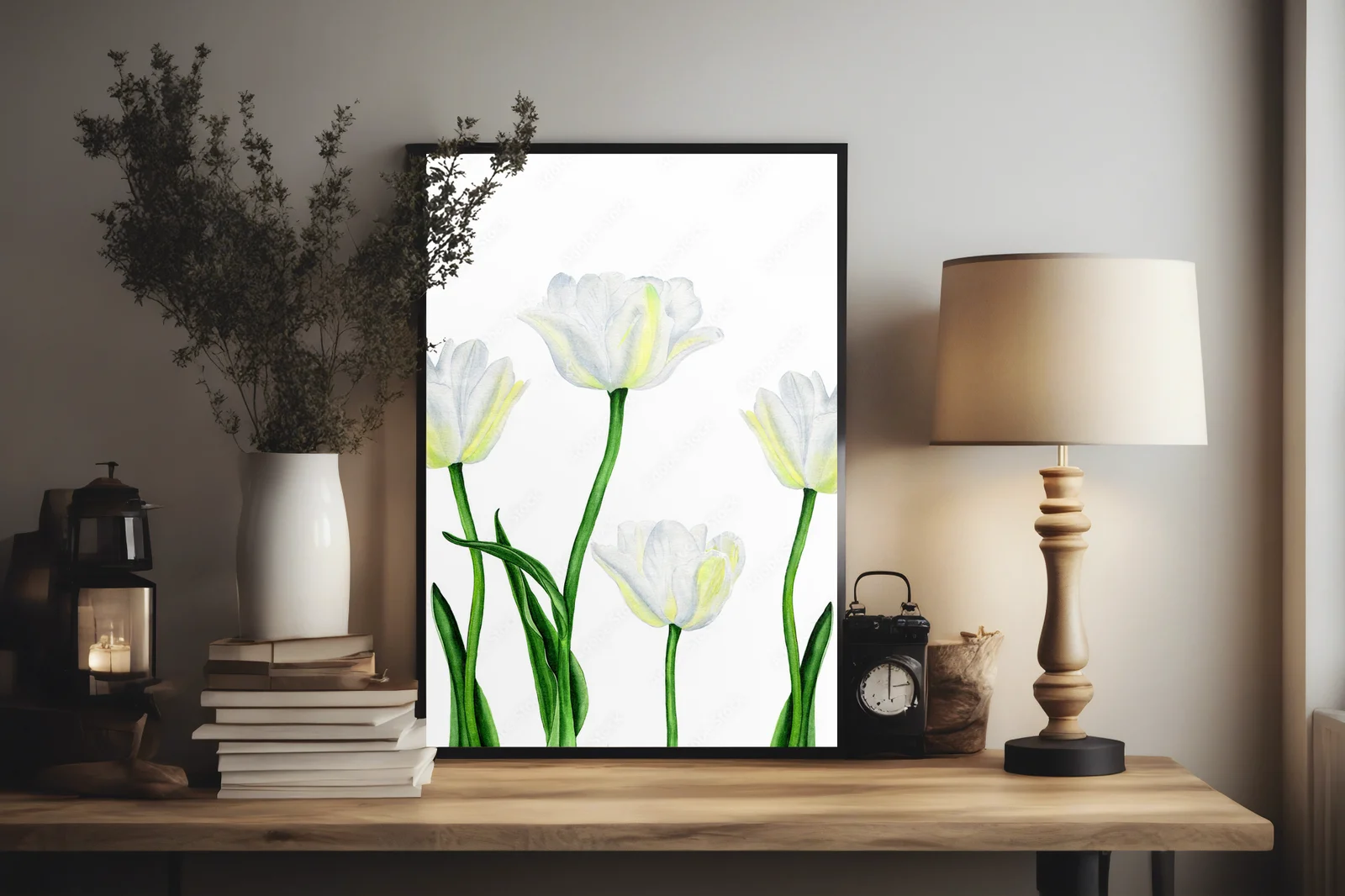 Wiosenne tulipany – elegancja bieli