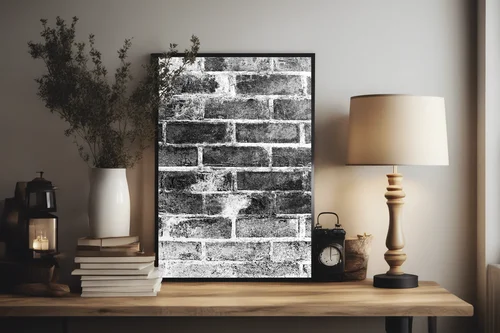 Aged Brick Wall in Ethereal White Hues