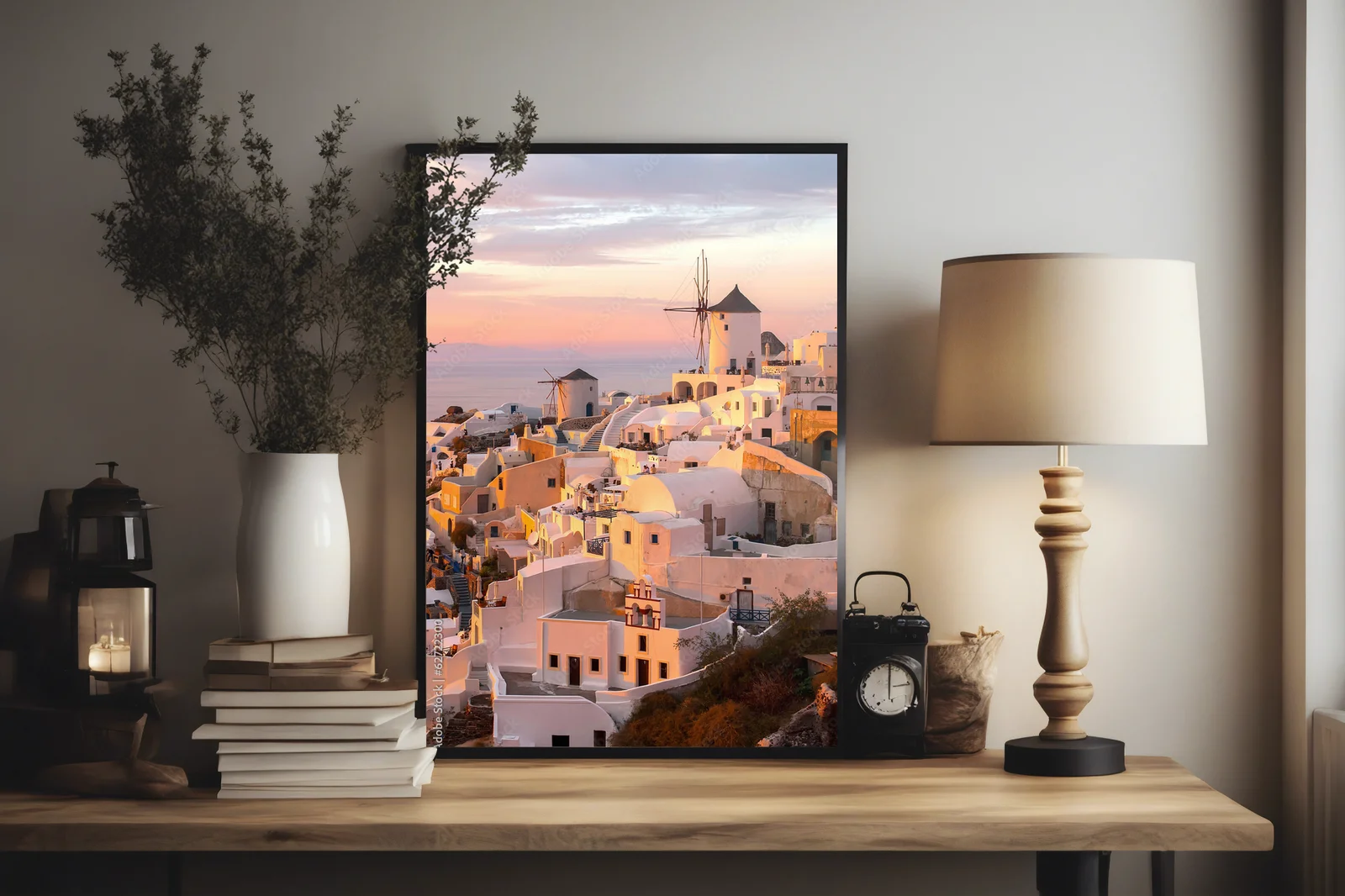 Romantyczna kompozycja w kolorach Santorini