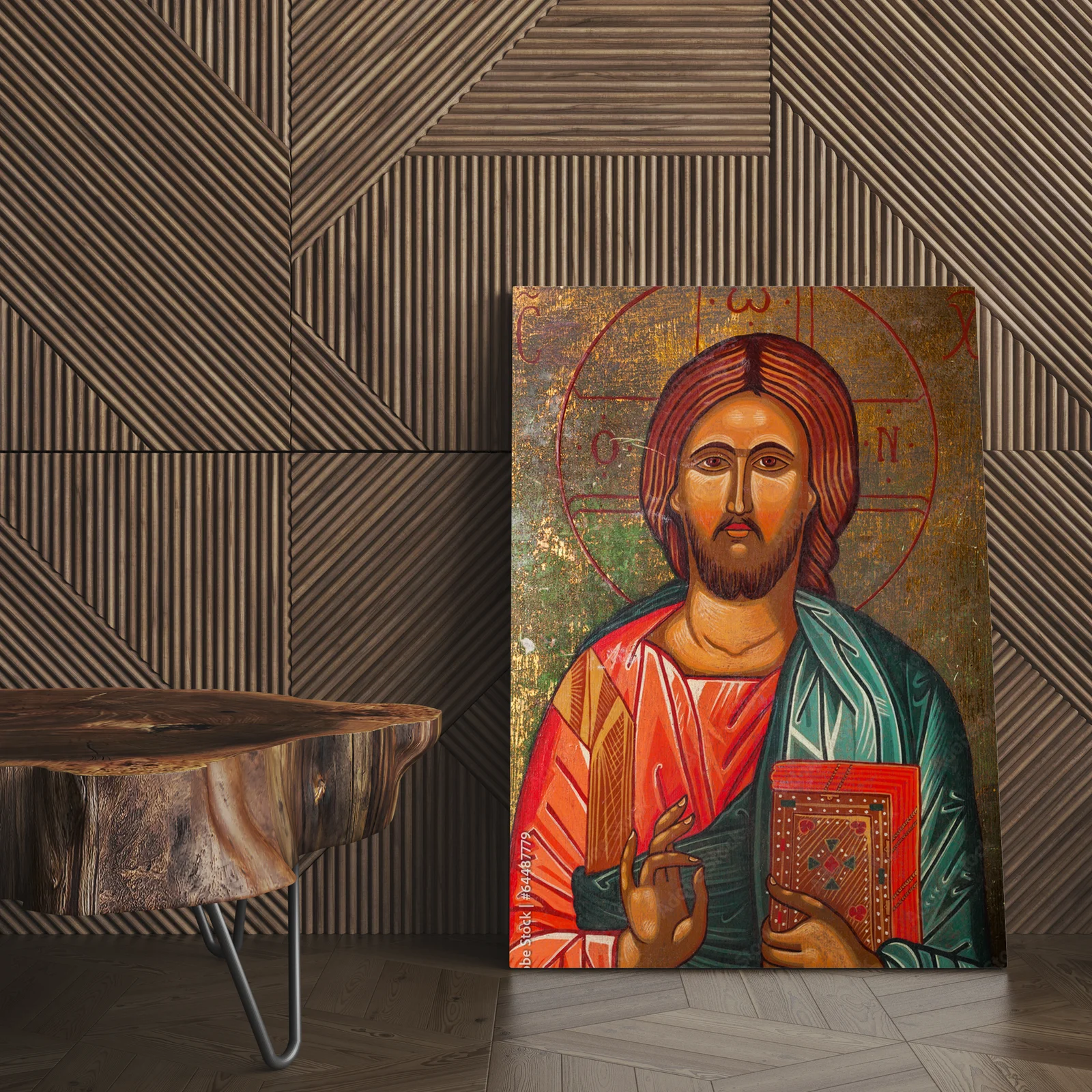 Sacrum w ciemnych odcieniach – ikona Jezusa Chrystusa