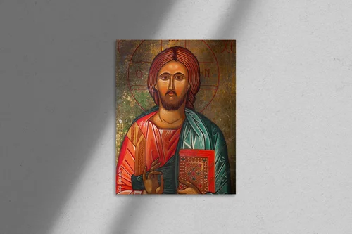 Sacrum w ciemnych odcieniach – ikona Jezusa Chrystusa