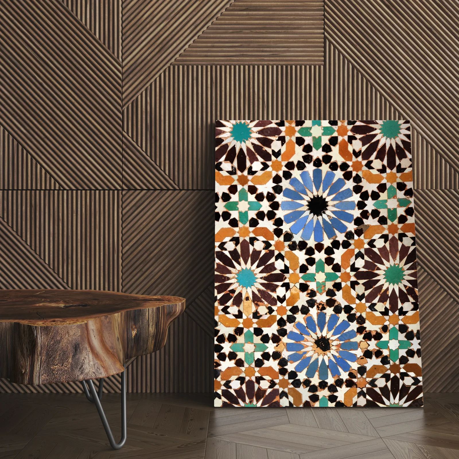 Elegancka mozaika z Marrakechu w stonowanej kolorystyce