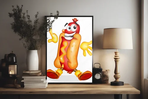 Radosne hot dogi w kolorze promiennej bieli i szarości