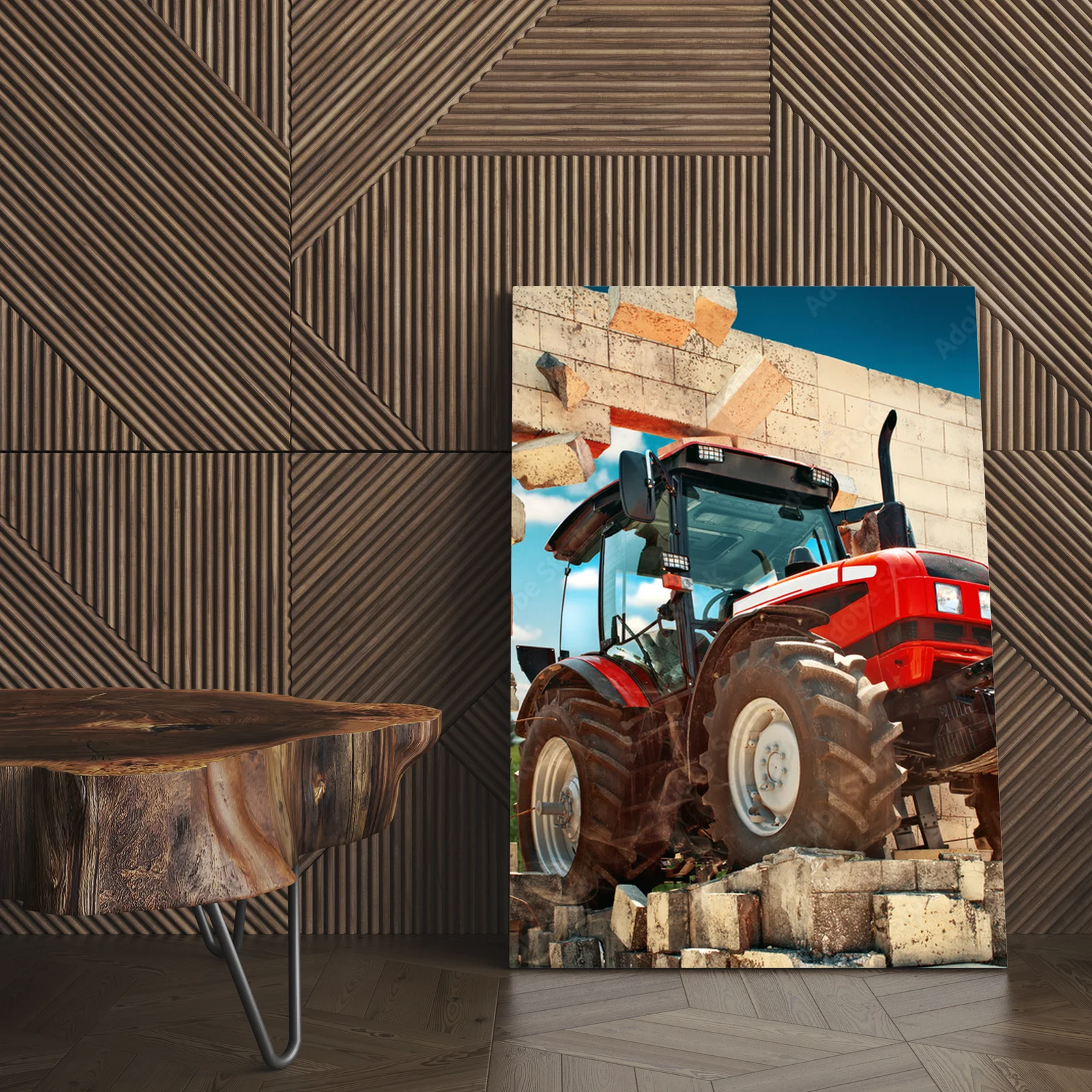 Nowoczesny traktor przełamujący mury natury