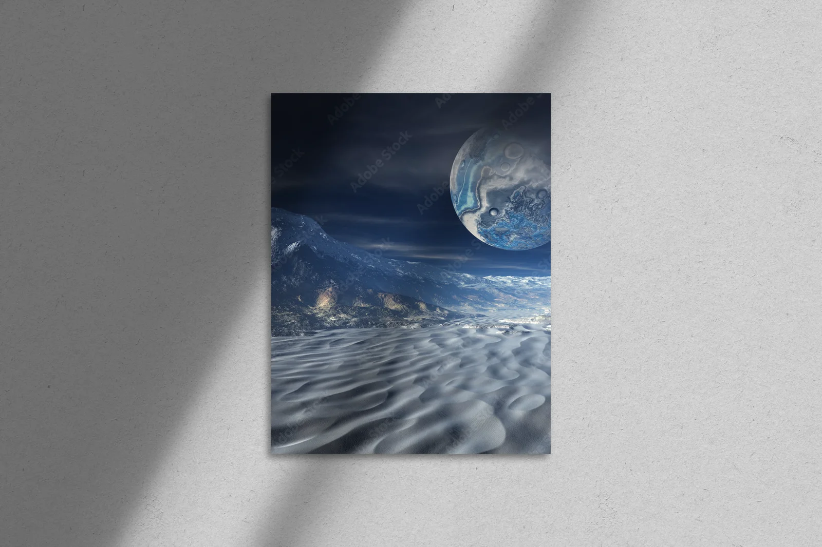 Futurystyczna planetarna sceneria w galaktycznych odcieniach