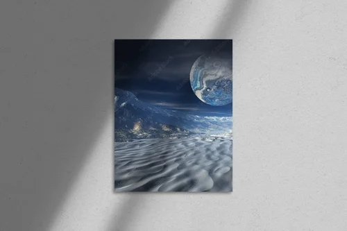 Futurystyczna planetarna sceneria w galaktycznych odcieniach