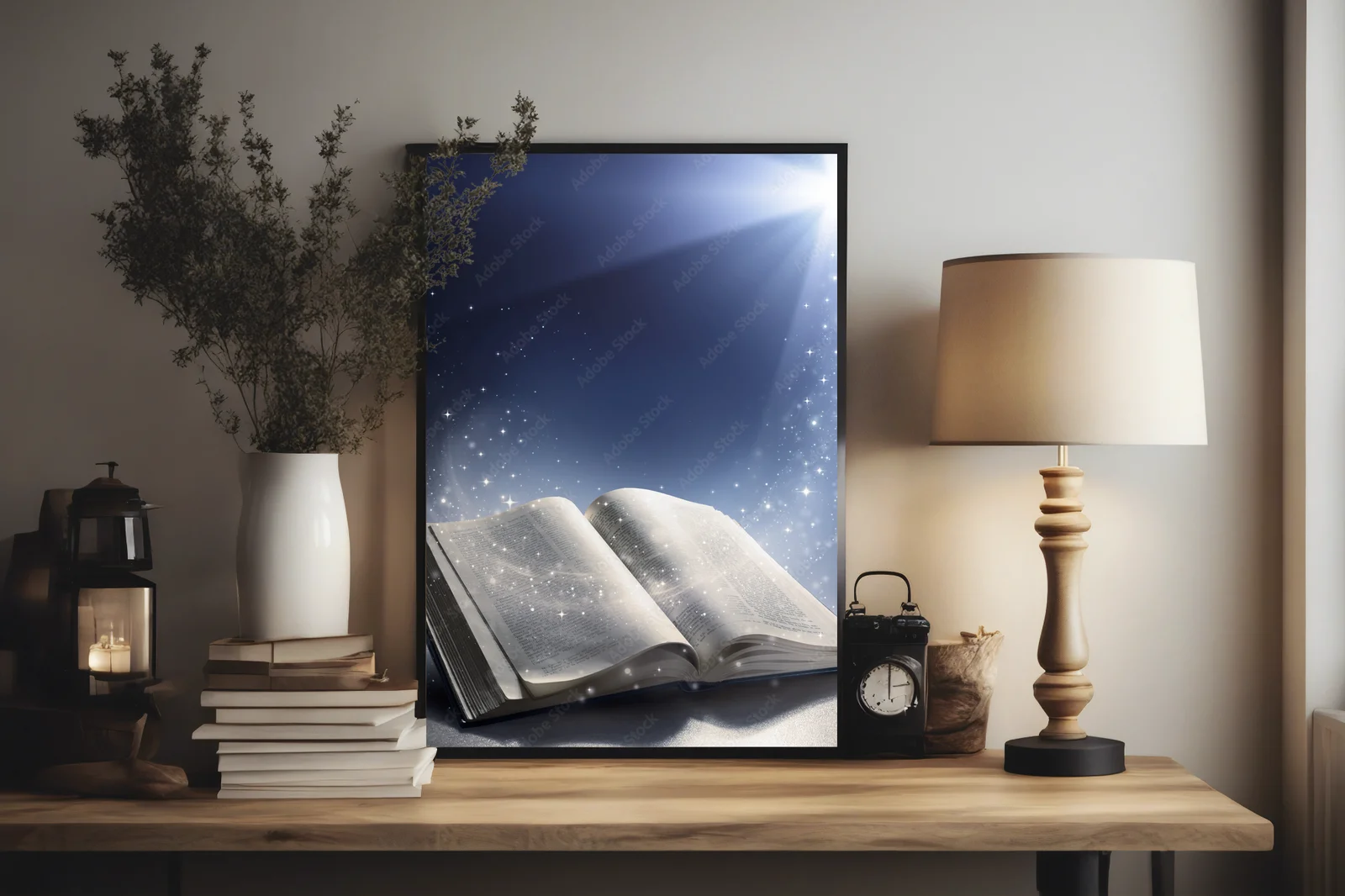Magiczne otwarcie Biblii w blasku świadomego wiatru