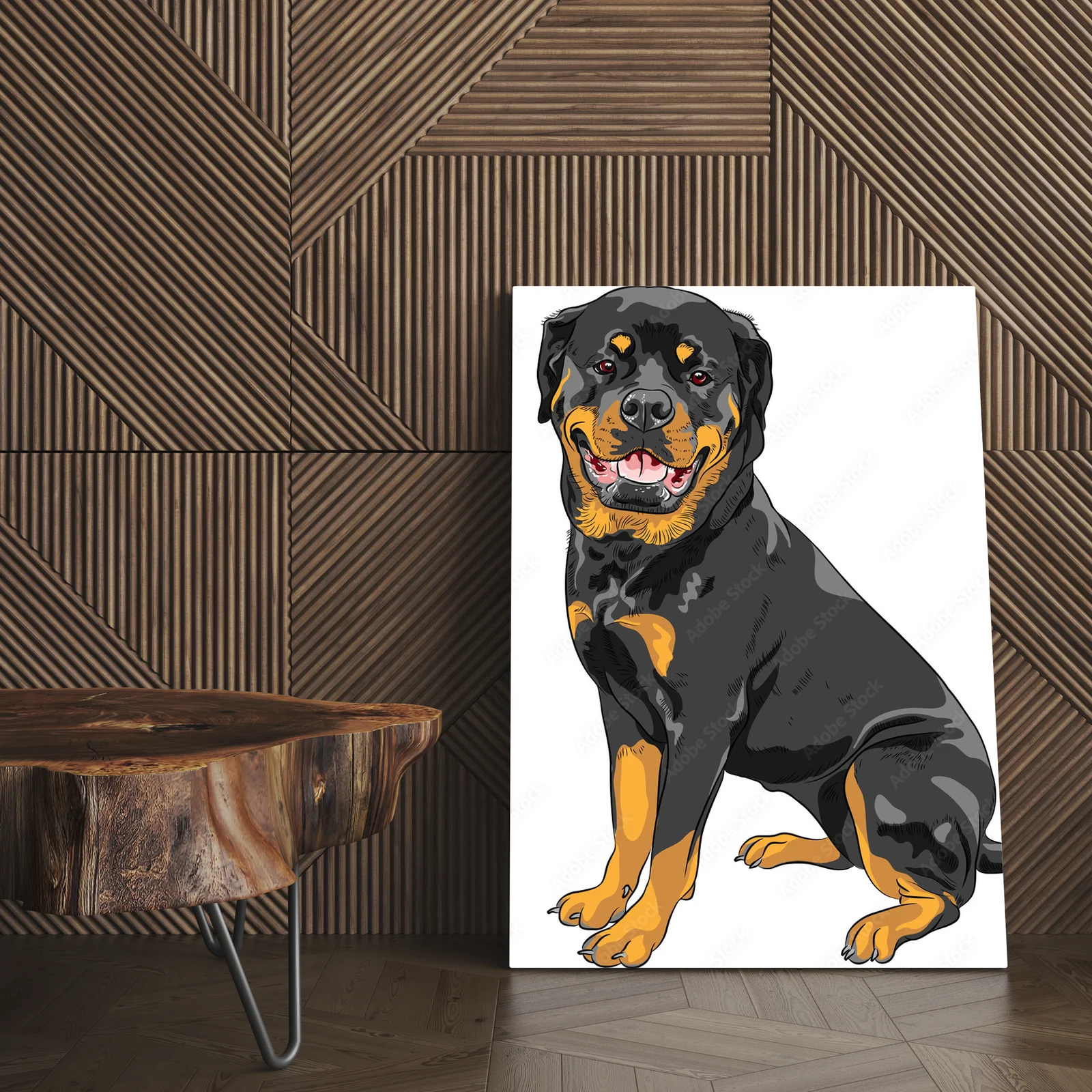 Urok Rottweilera w eleganckim odcieniu bieli