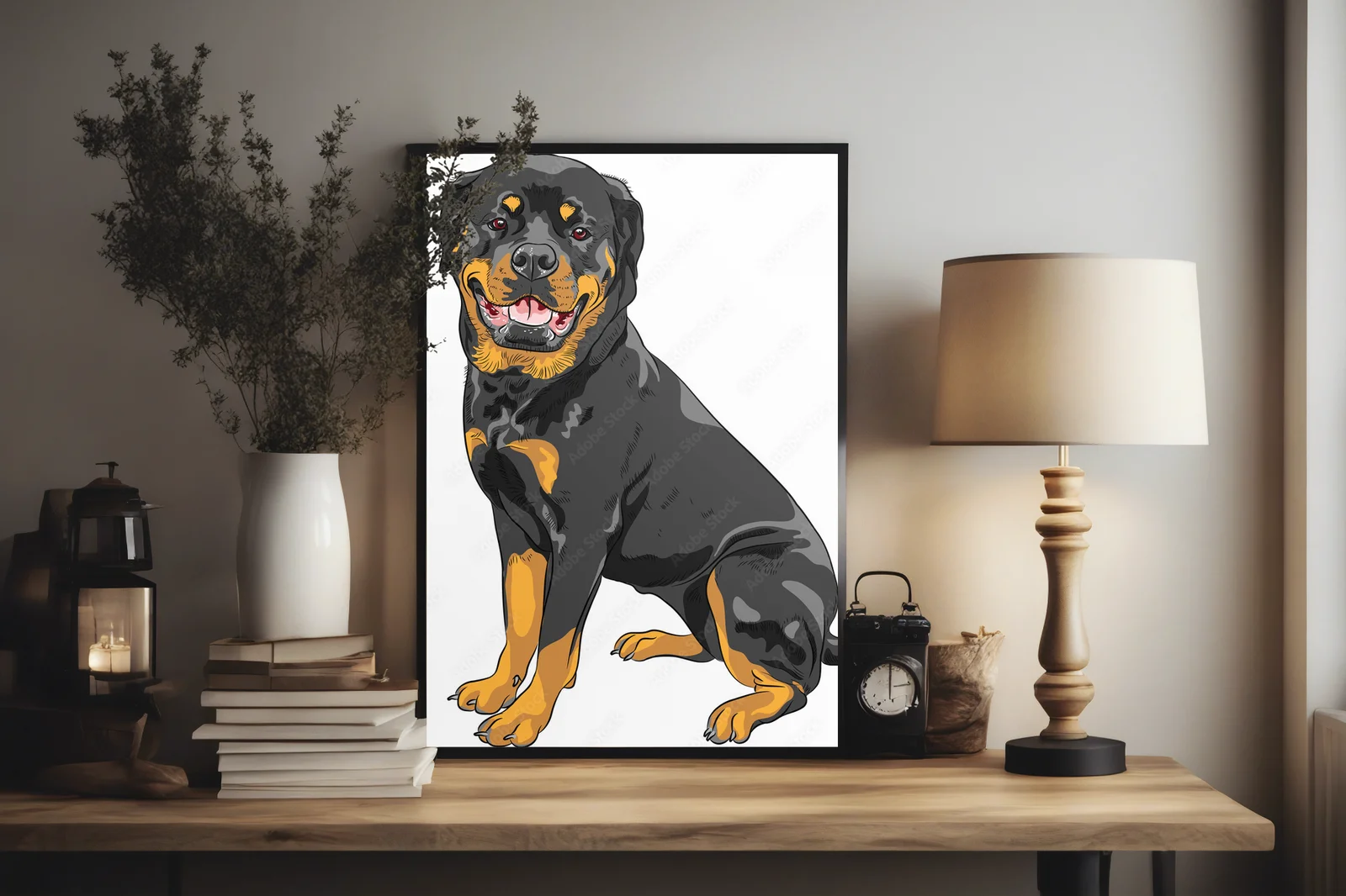 Urok Rottweilera w eleganckim odcieniu bieli
