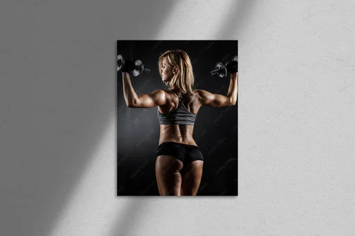 Mistyka siły: Fitness z hantlami w ciemnej aranżacji