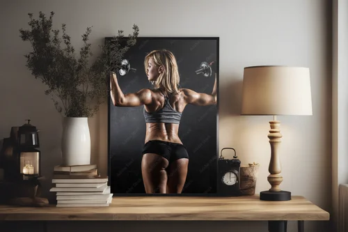 Mistyka siły: Fitness z hantlami w ciemnej aranżacji