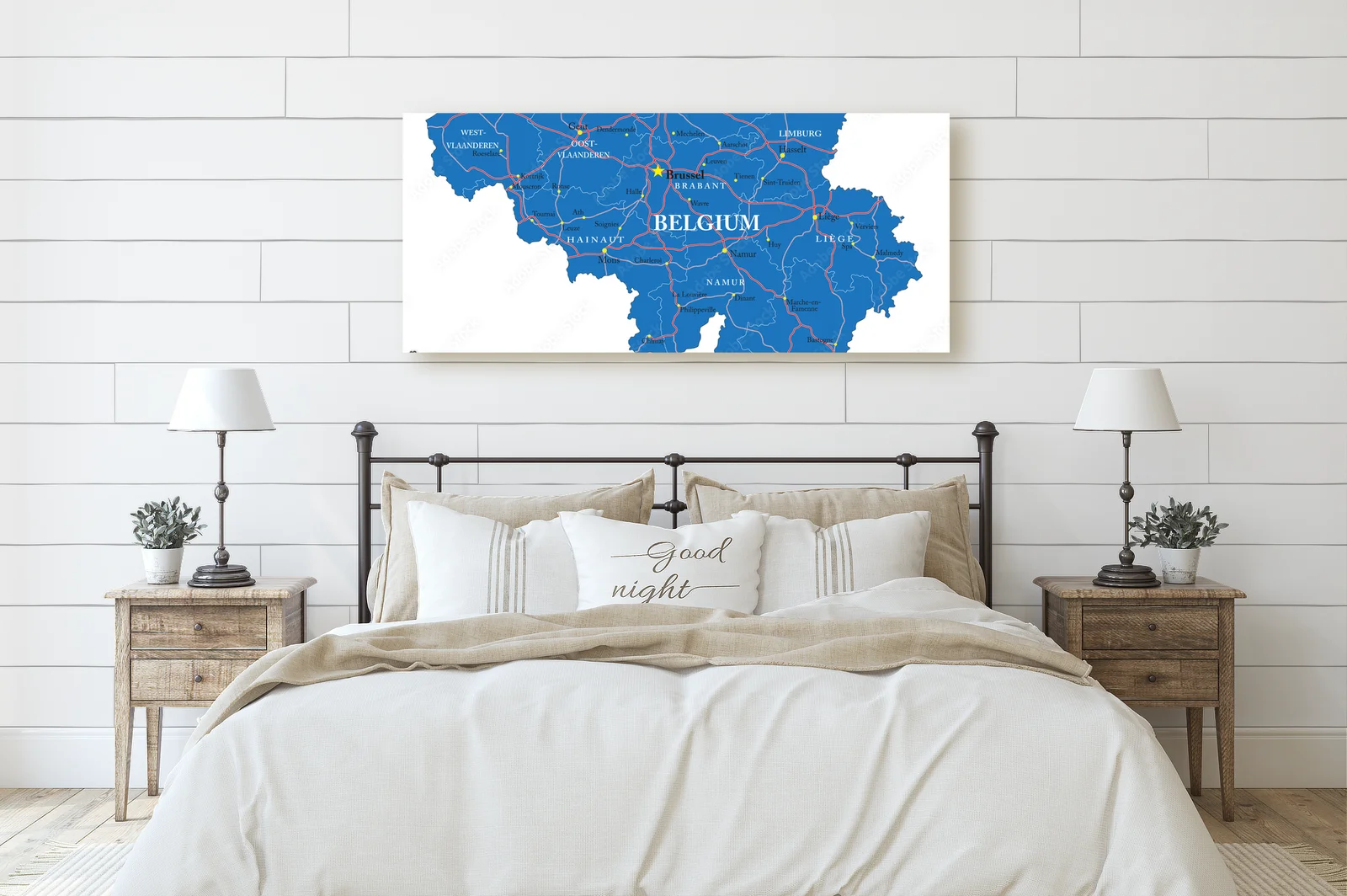 Belgijska mapa w eleganckiej bieli i błękicie