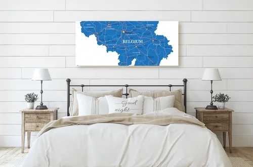 Belgijska mapa w eleganckiej bieli i błękicie
