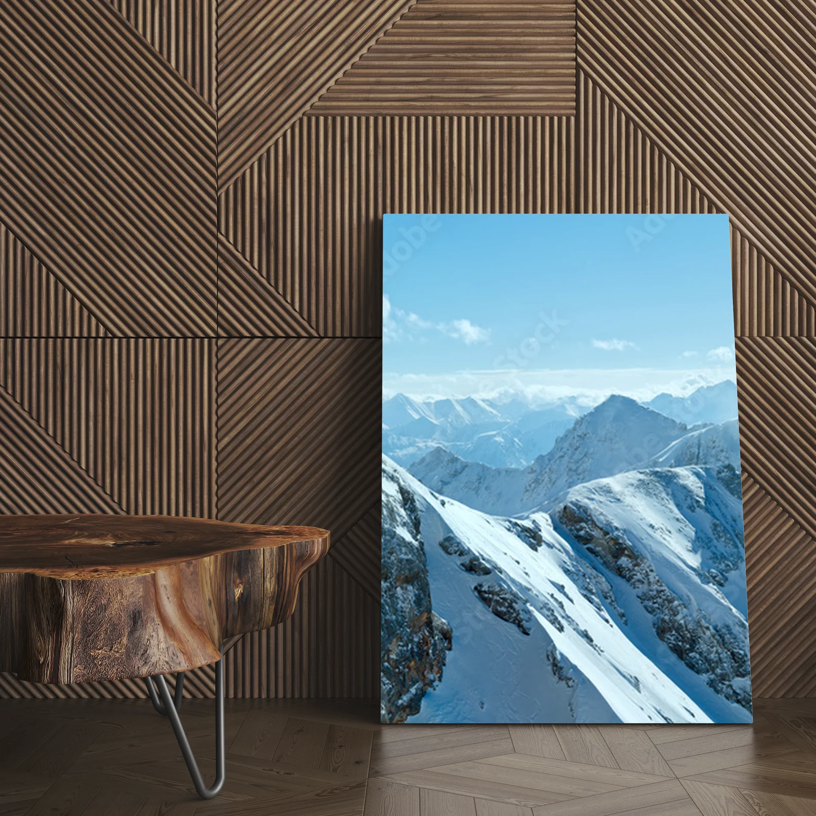 Zimowe panorama gór Dachstein w błękitnych odcieniach