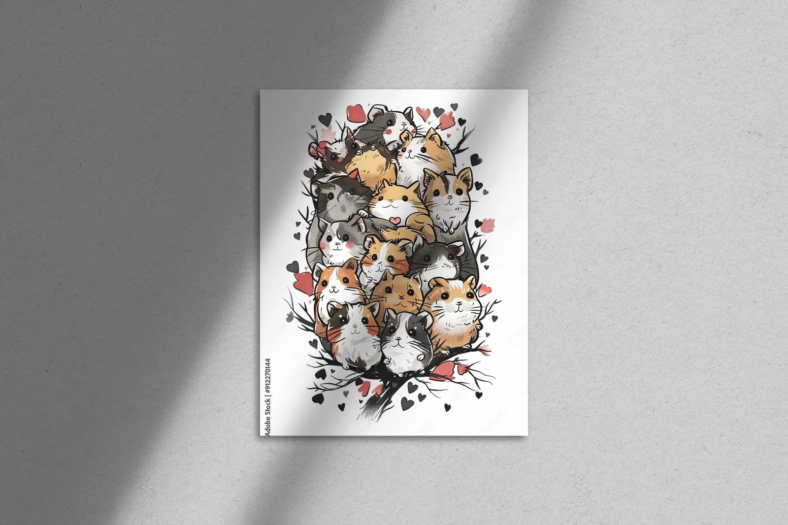 Urocza ilustracja chomika w radosnych kolorach