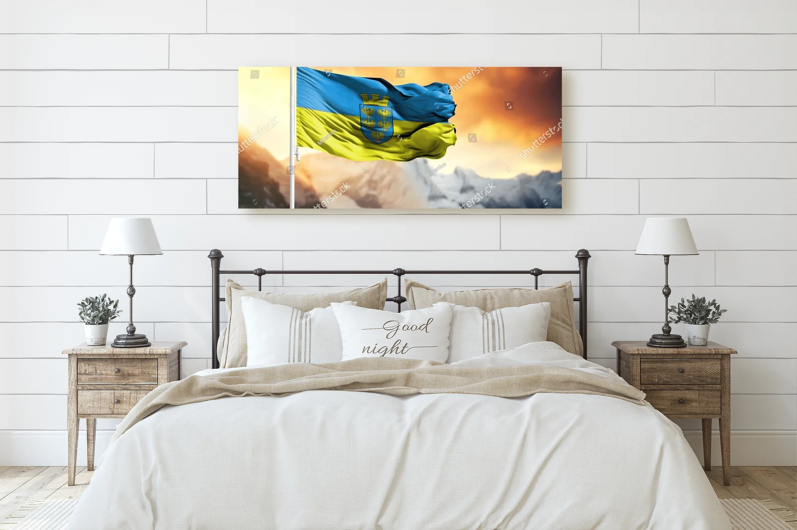 Flaga Dolnej Austrii na tle kolorowego nieba