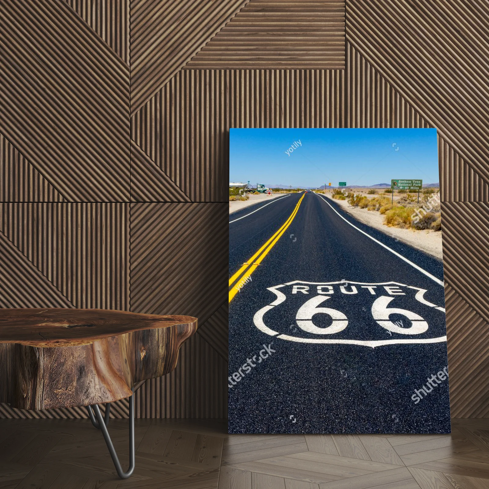Nostalgiczna podróż szlakiem Route 66 w niebieskich tonach