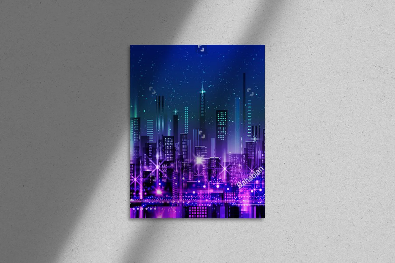 Nocna sceneria miasta w cyberpunkowym stylu