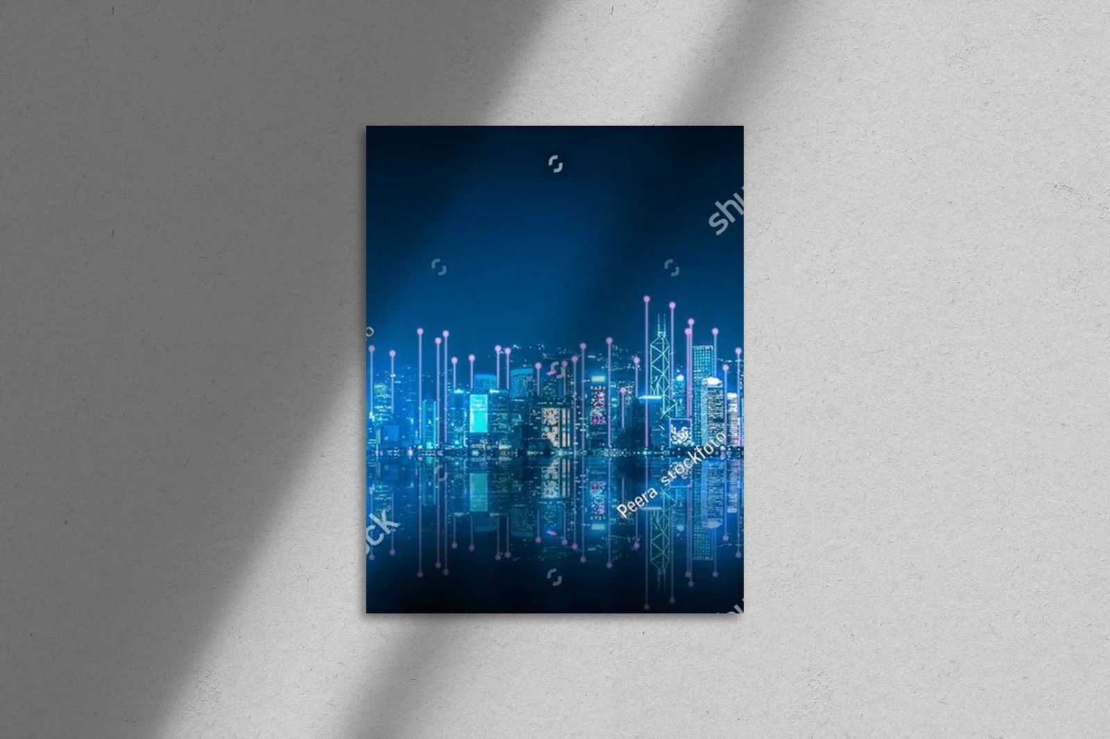Futurystyczny krajobraz Hongkongu w cyberpunkowych barwach