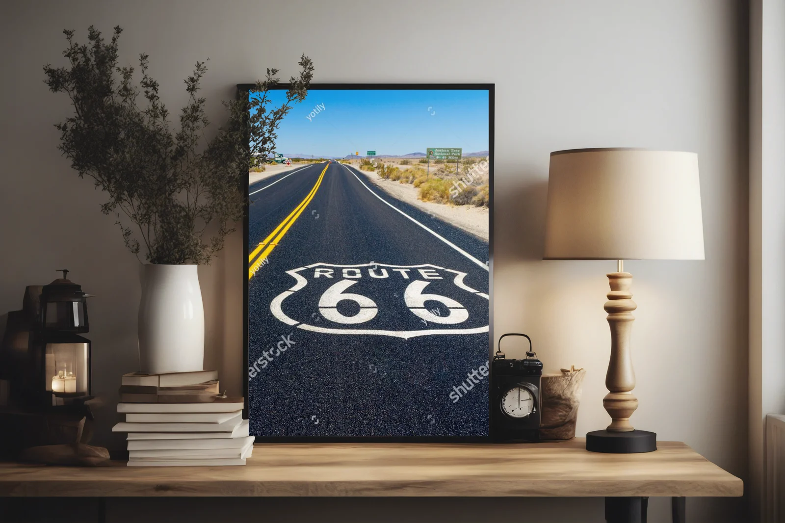 Nostalgiczna podróż szlakiem Route 66 w niebieskich tonach