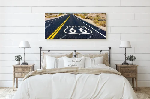 Nostalgiczna podróż szlakiem Route 66 w niebieskich tonach