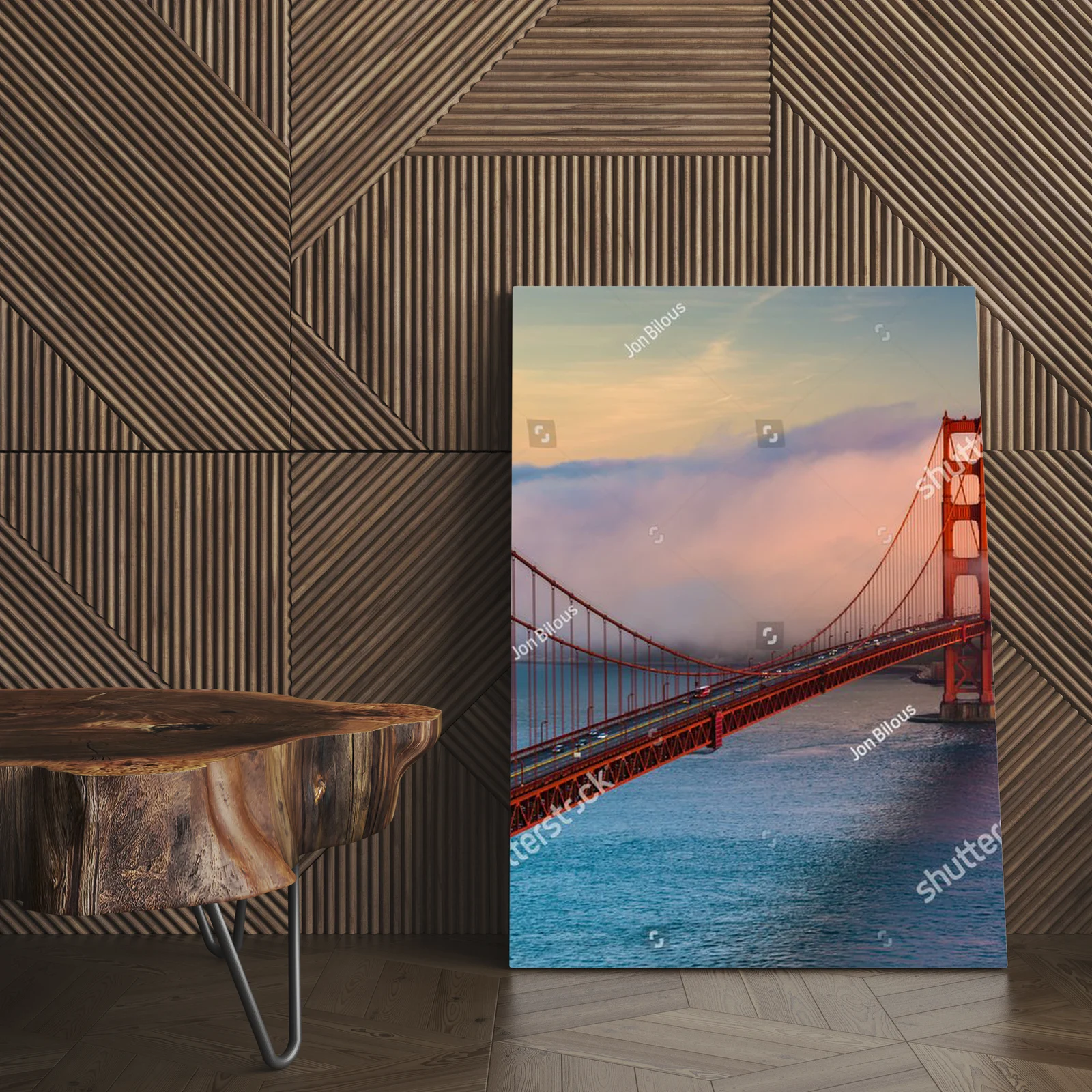 Zachwycający widok na most Golden Gate o zachodzie słońca