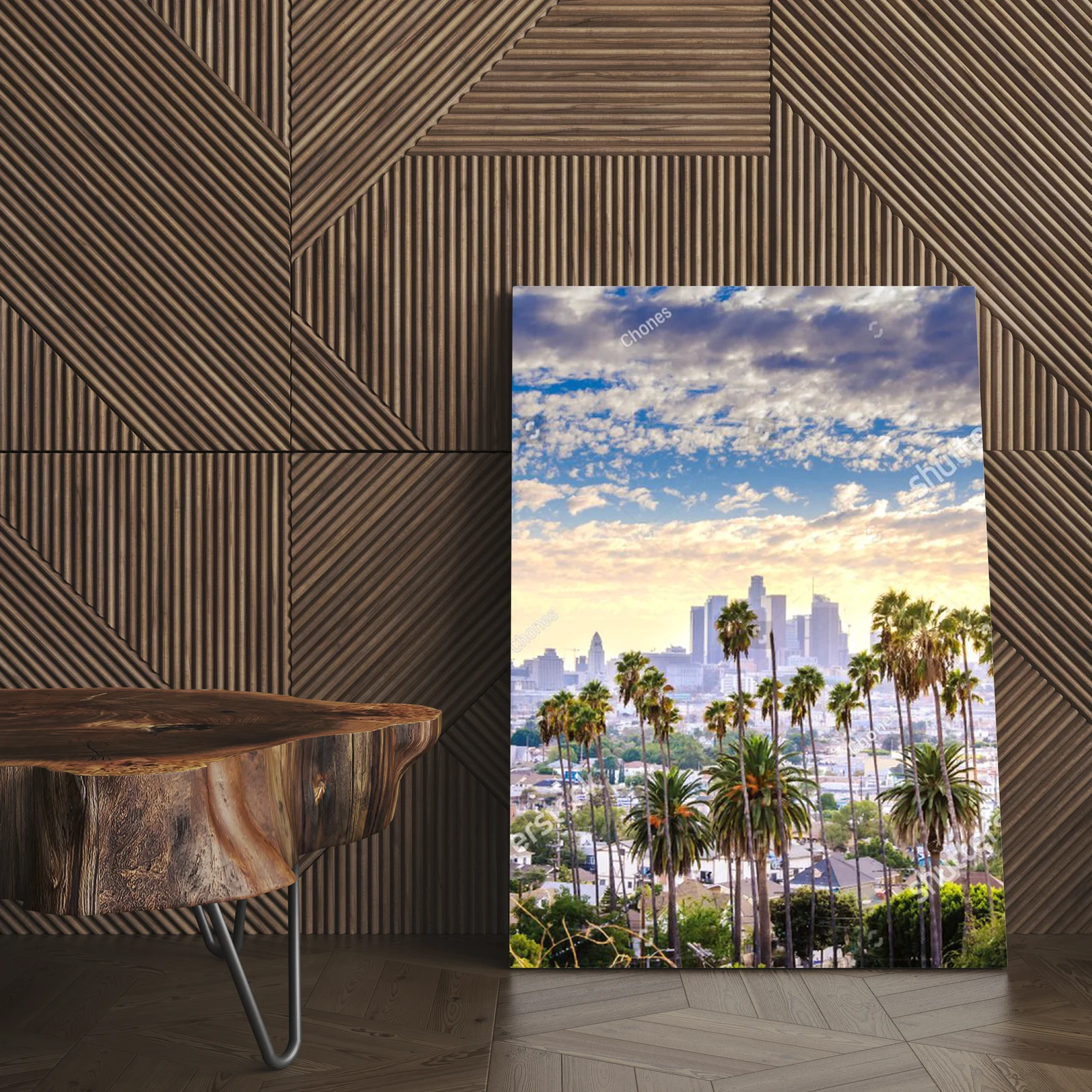 Zachód słońca nad Los Angeles w pastelowych odcieniach