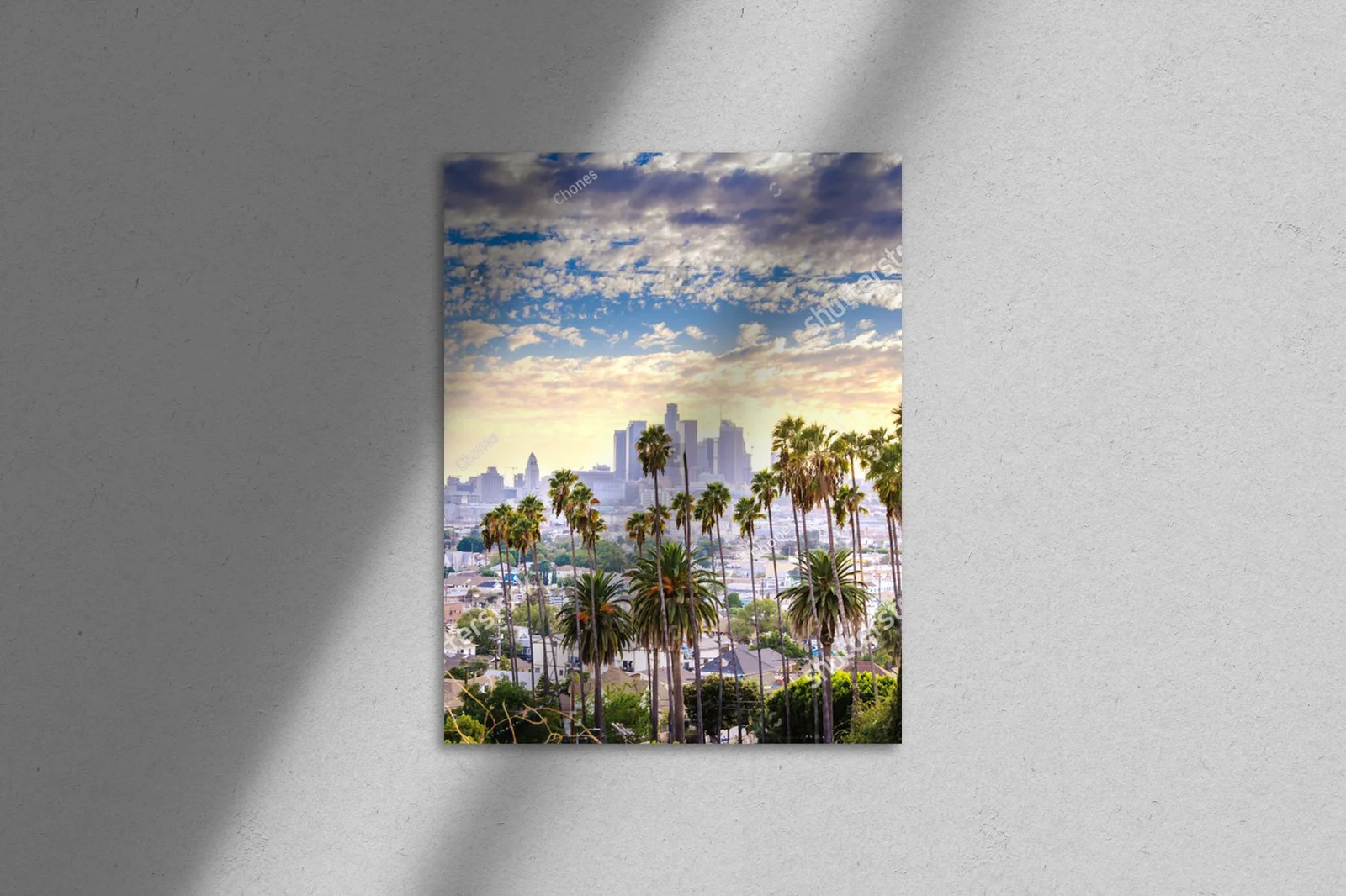 Zachód słońca nad Los Angeles w pastelowych odcieniach