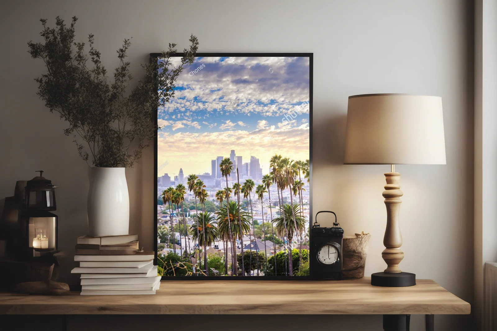 Zachód słońca nad Los Angeles w pastelowych odcieniach