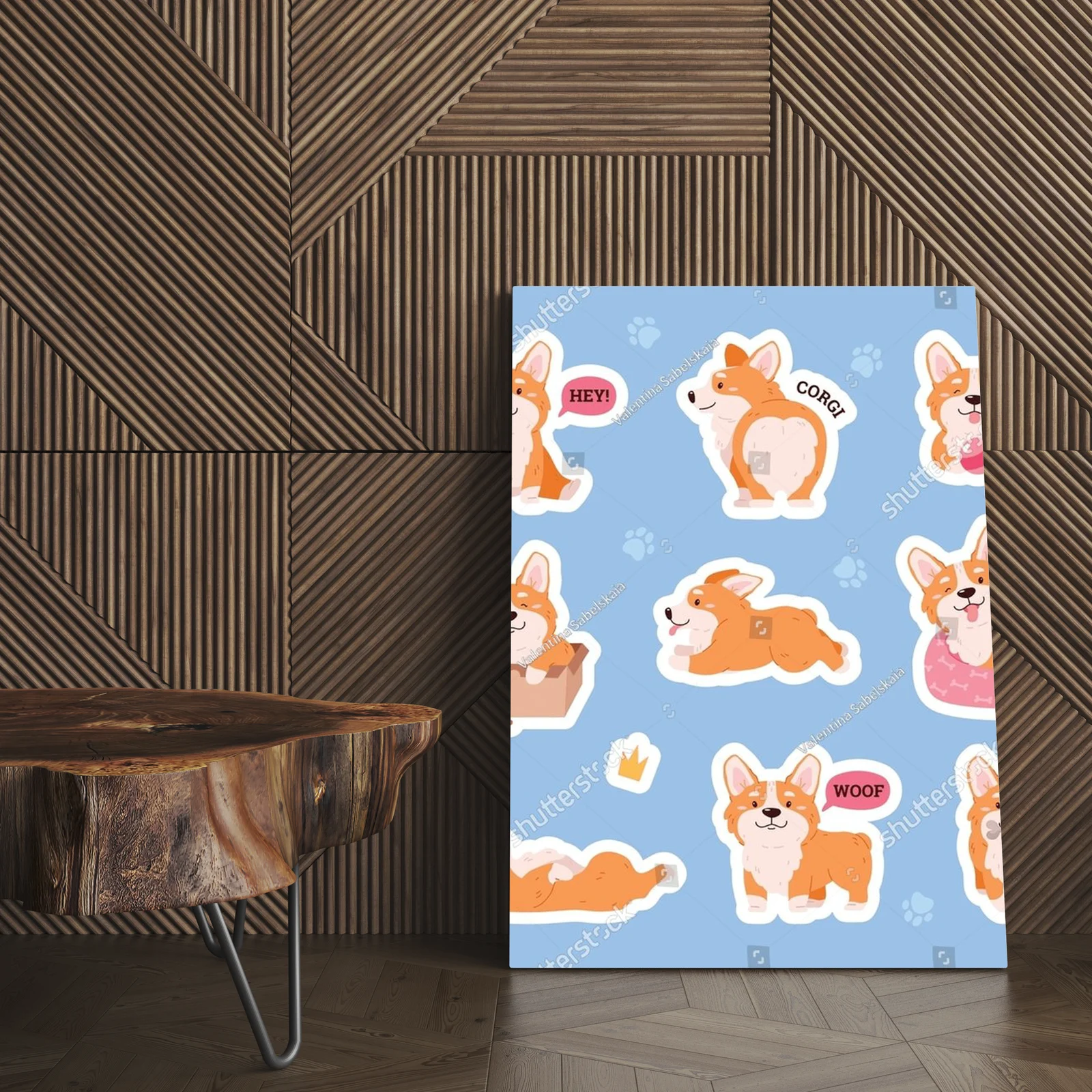 Wesołe Corgi w pastelowych odcieniach