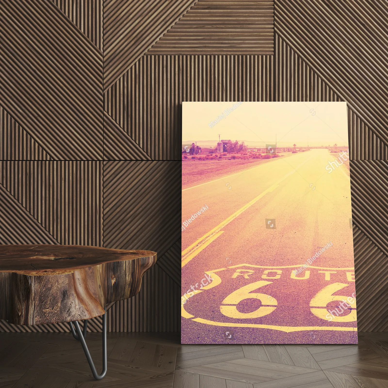 Nostalgiczny zachód słońca nad Route 66