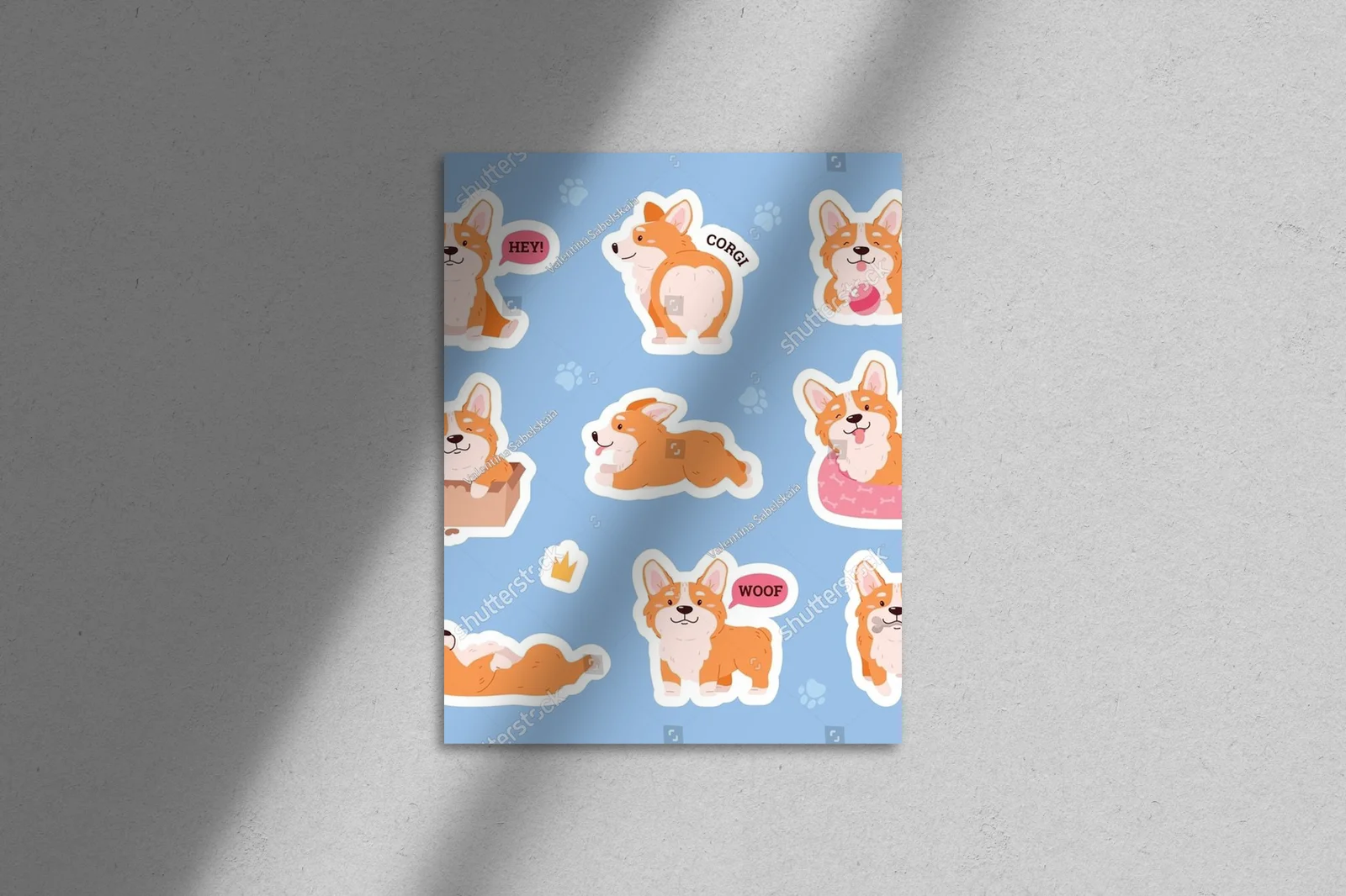Wesołe Corgi w pastelowych odcieniach