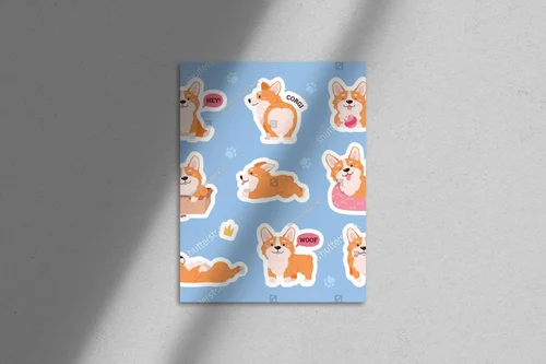 Wesołe Corgi w pastelowych odcieniach