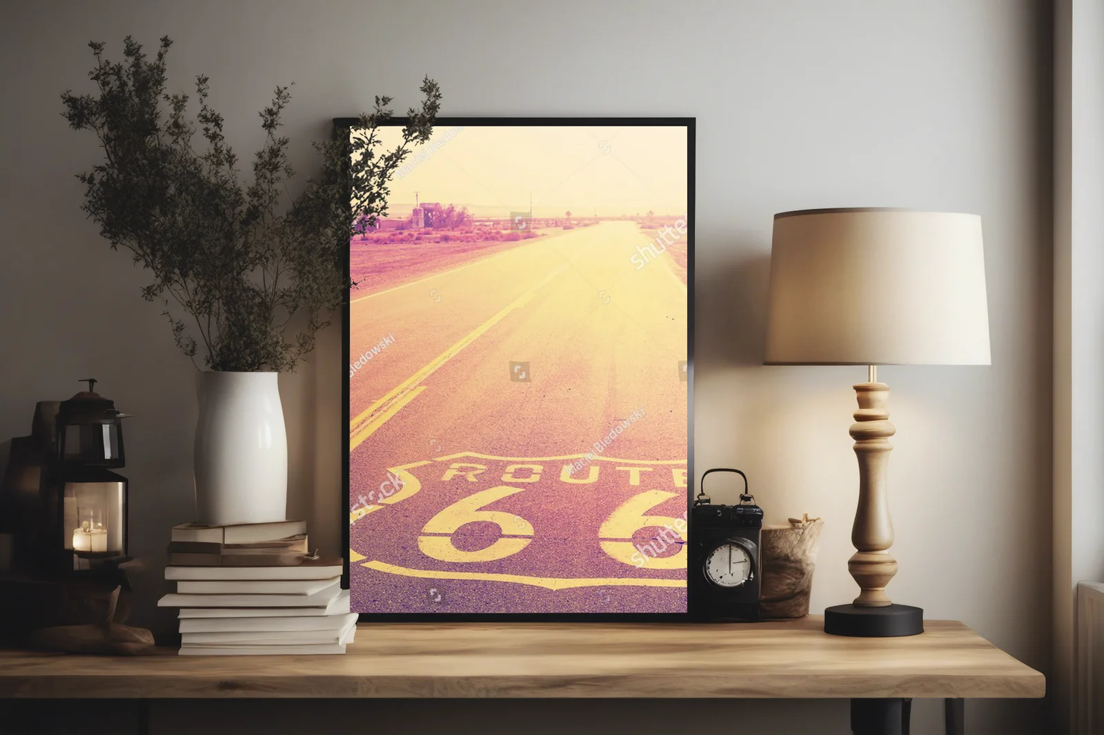Nostalgiczny zachód słońca nad Route 66