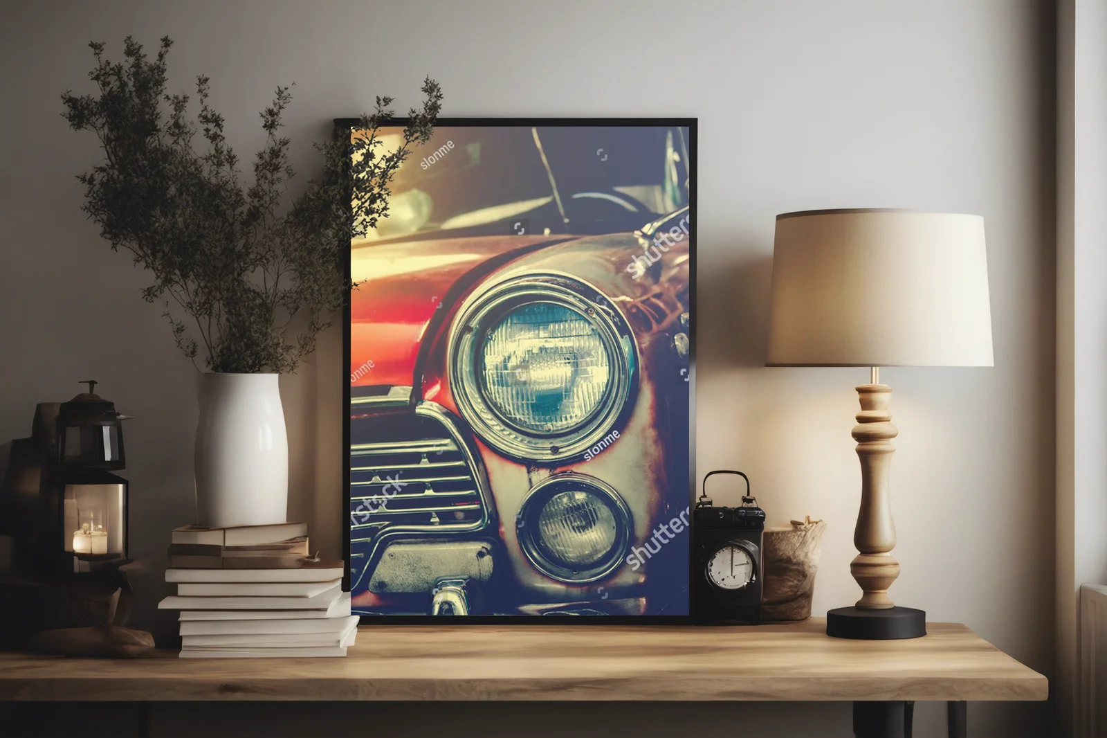 Retro lampa samochodowa w eleganckim stylu