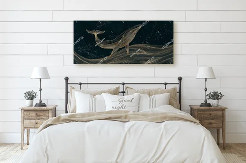 Wyrafinowana głębia oceanu w złotych liniach