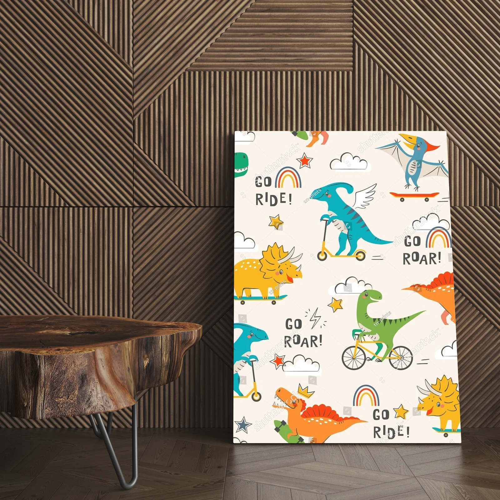 Urokliwe dinozaury na sportowych pojazdach