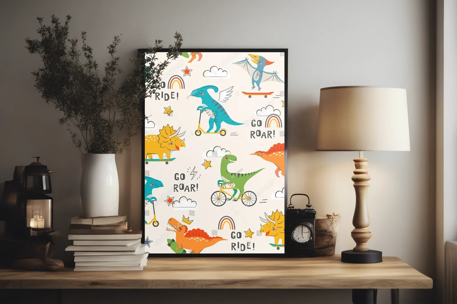 Urokliwe dinozaury na sportowych pojazdach