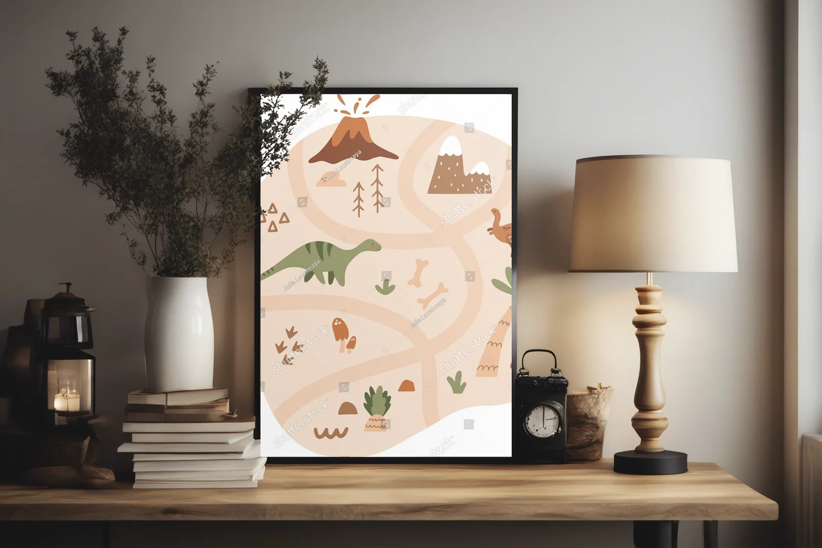 Wesoły świat dinozaurów w pastelowych odcieniach