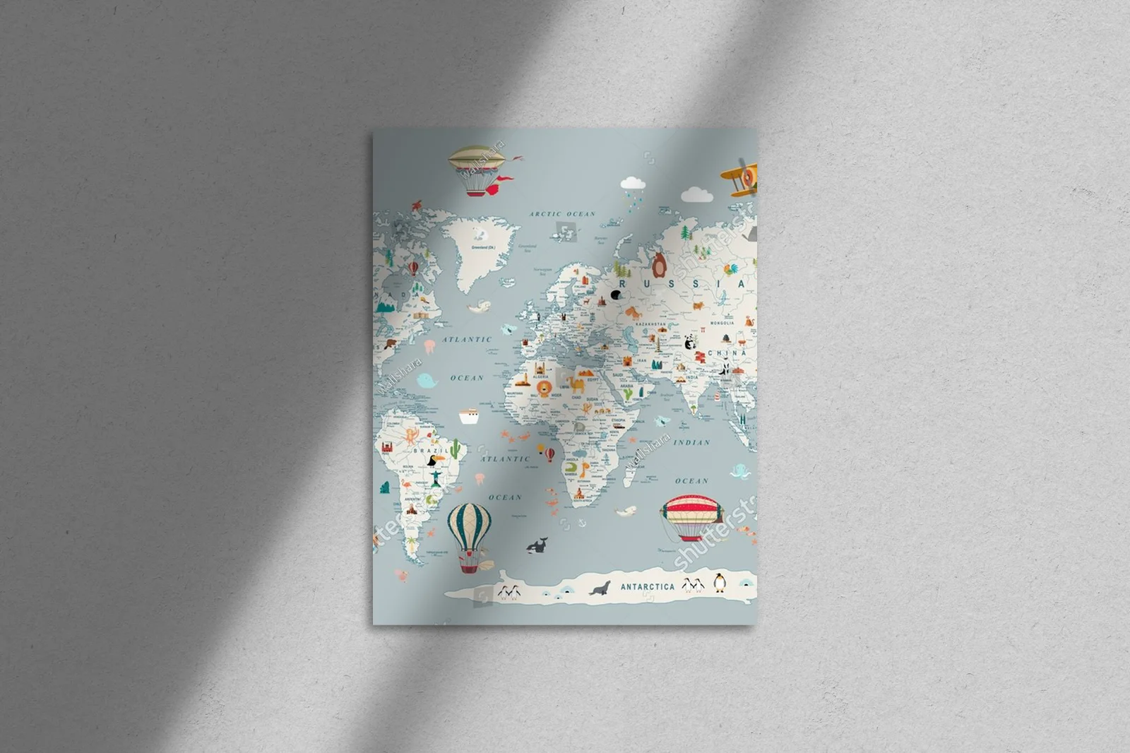 Odkrywcza mapa świata z urokliwymi zwierzętami