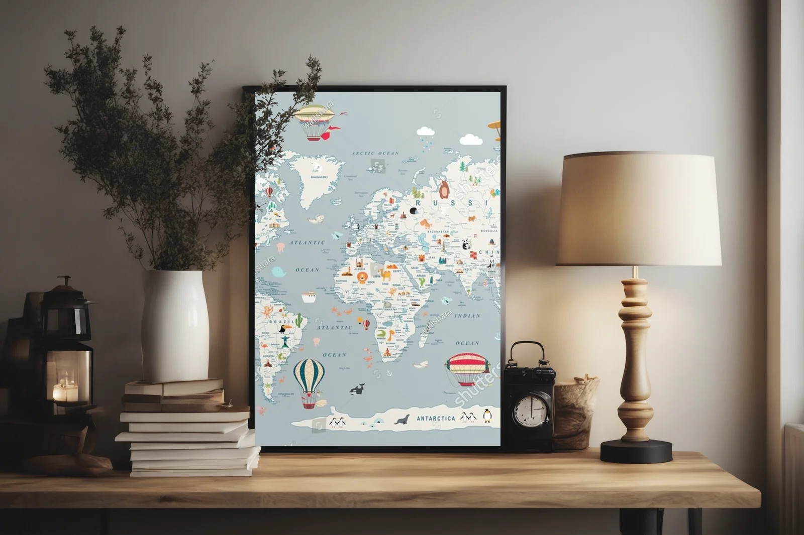 Odkrywcza mapa świata z urokliwymi zwierzętami