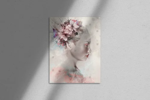Romantyczny portret kobiety z liliami w tle