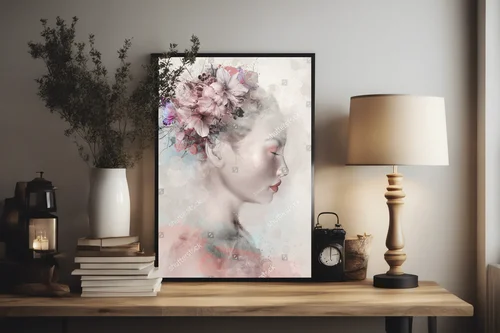 Romantyczny portret kobiety z liliami w tle
