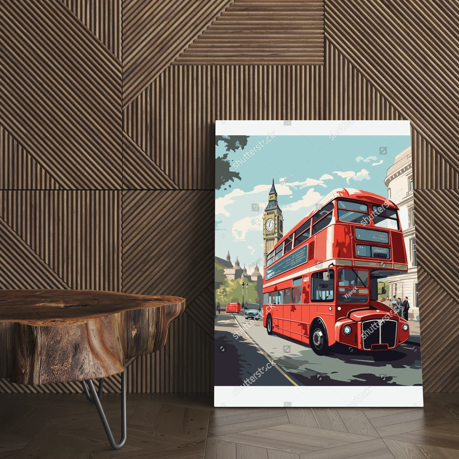 Zimowa panorama Londynu w retro stylu