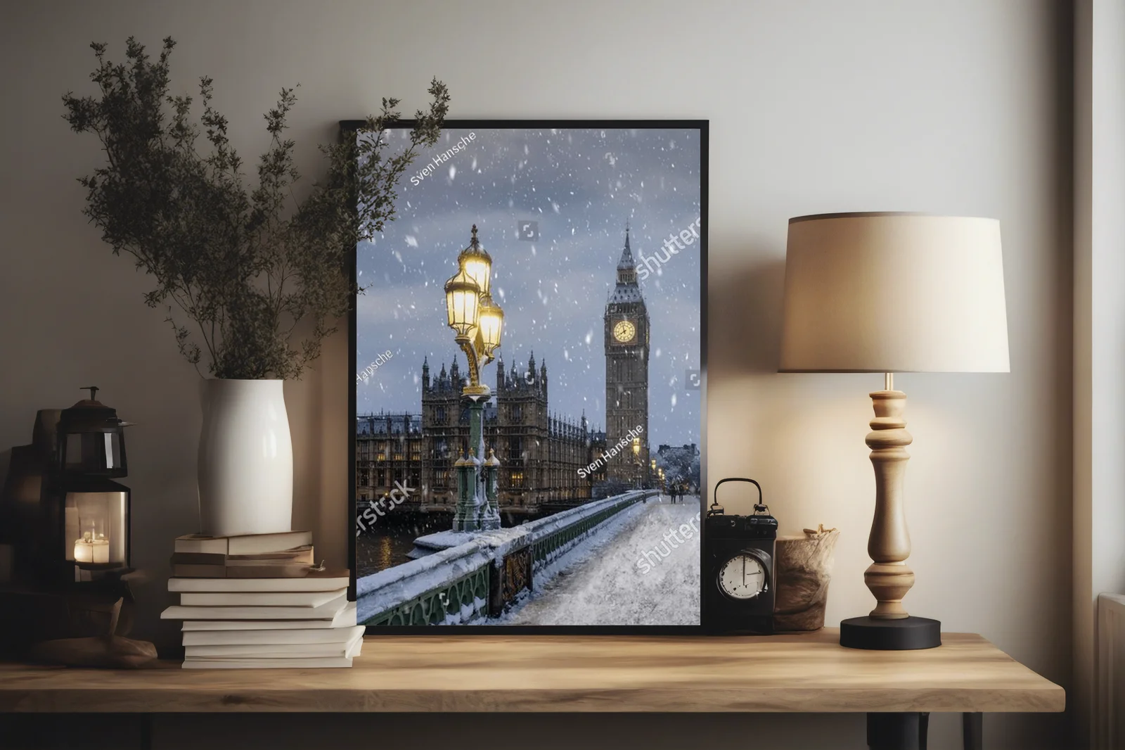 Zimowy widok Westminsterskiego Mostu w Londynie