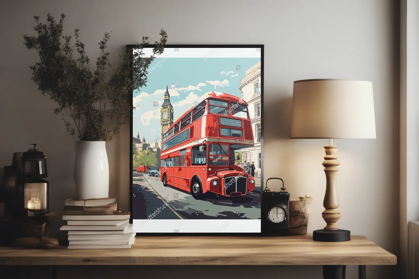 Zimowa panorama Londynu w retro stylu