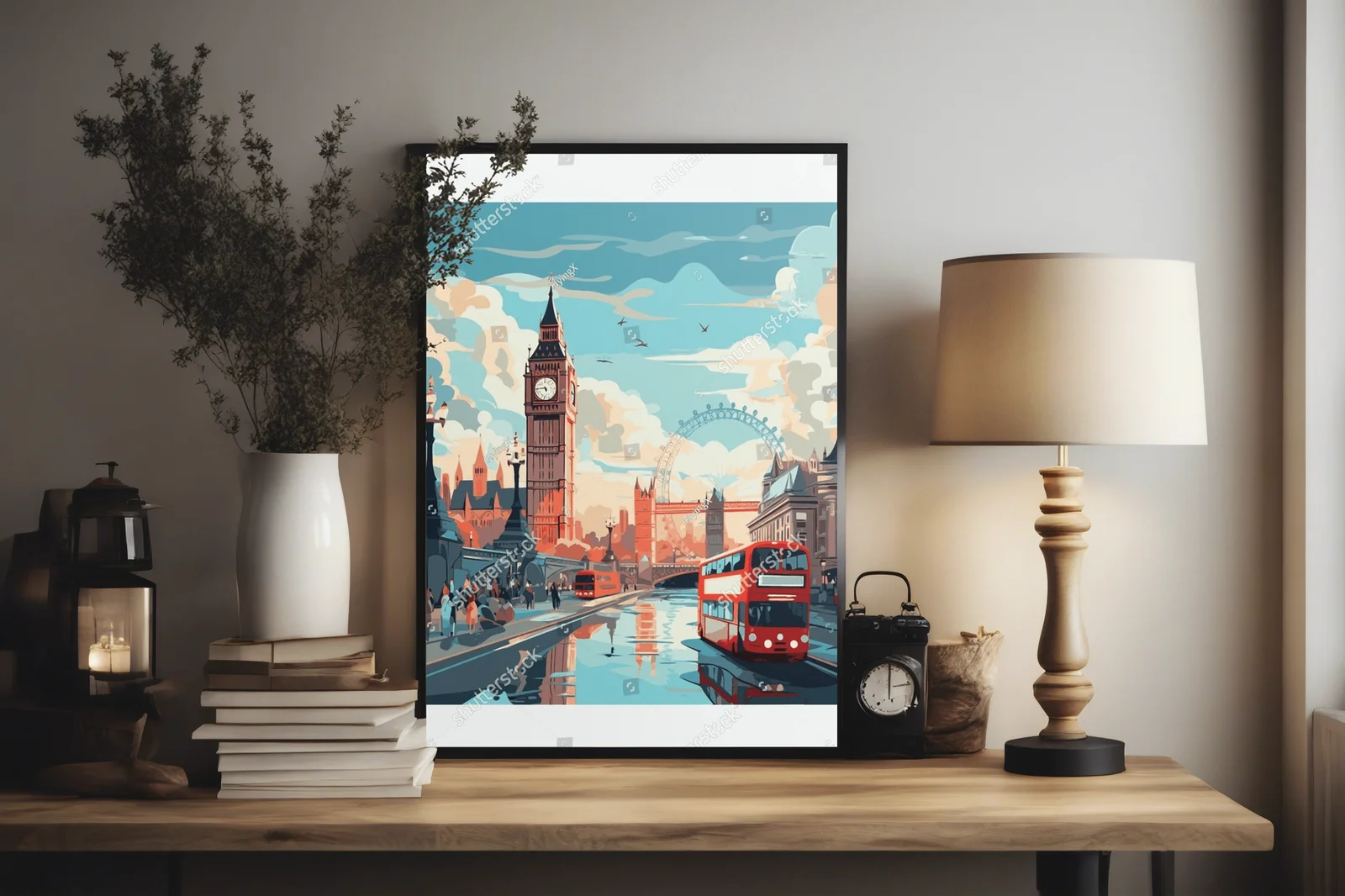 Wspaniała ilustracja Londyńskiego Zegarowego Krajobrazu