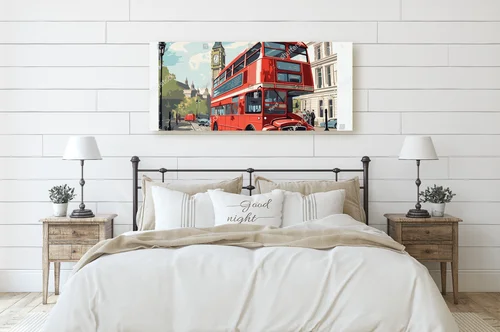 Zimowa panorama Londynu w retro stylu