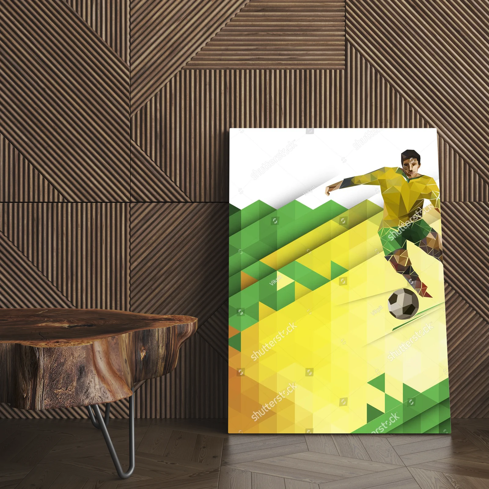 Geometryczna kompozycja w barwach futbolu