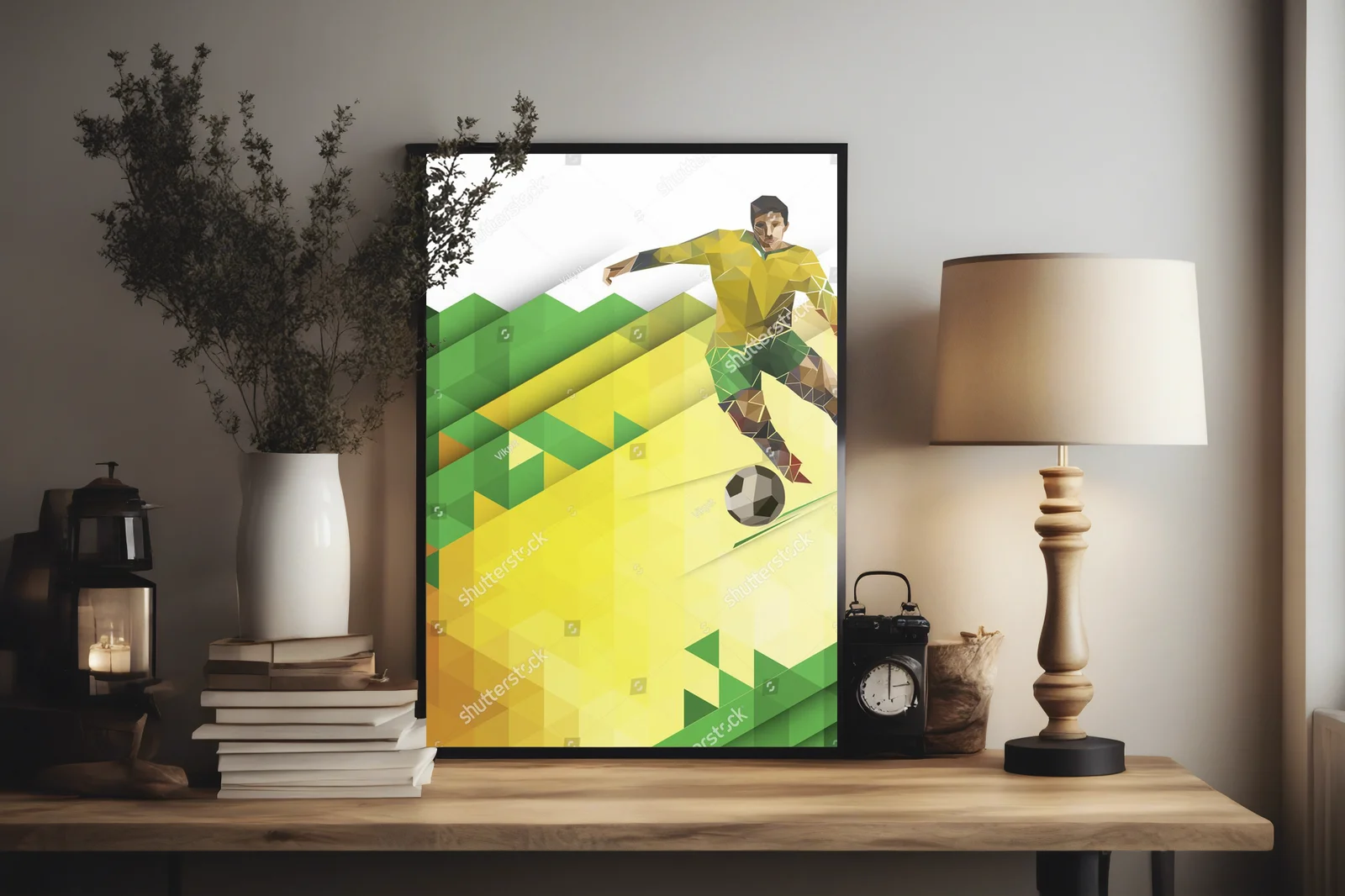 Geometryczna kompozycja w barwach futbolu